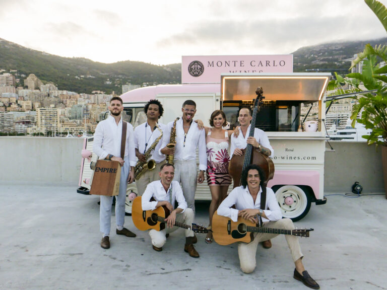 Home 8 Empire live band for hire performing in Monaco during European tour – premium wedding and event entertainers from South Africa.